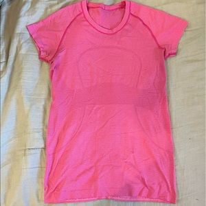 Hot Pink Luluemon Short Sleeve Shirt